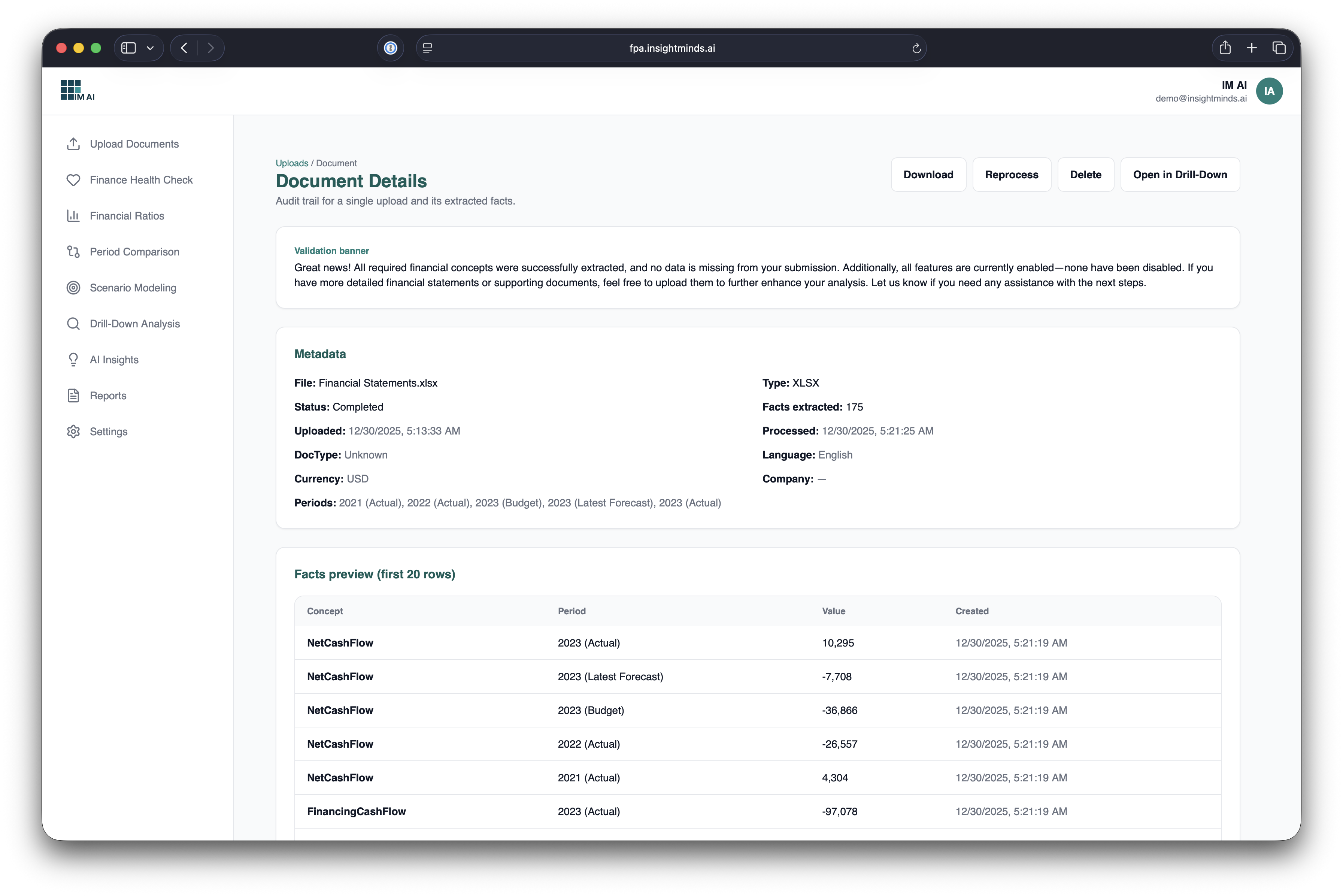 FP&A Agent screenshot 01